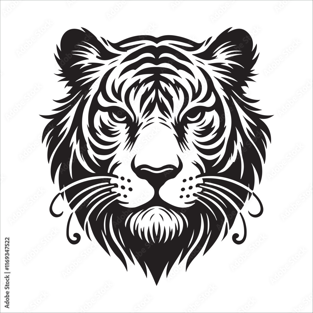 Fototapeta premium tiger head silhouette vector