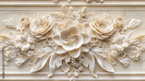 ivory seaamless pattern wallpaper