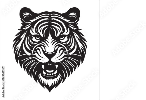 tiger head silhouette vector