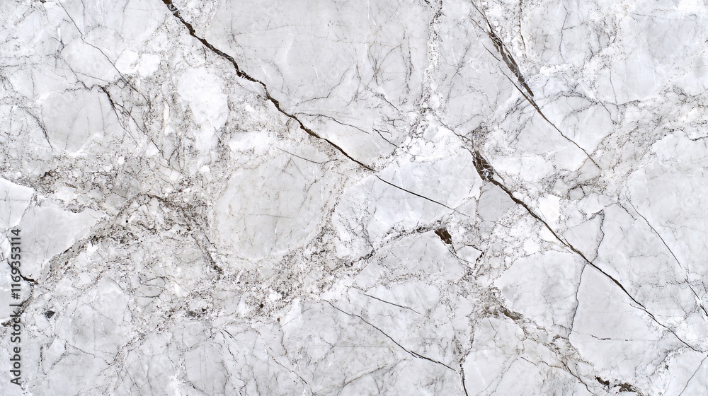 Fototapeta premium Marble Texture with White Background and Gray Veins