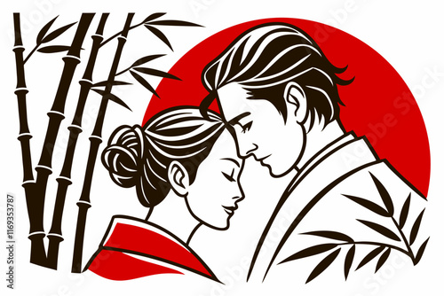 Valentine Heart Hugger: Elegant Vector Line Art in White