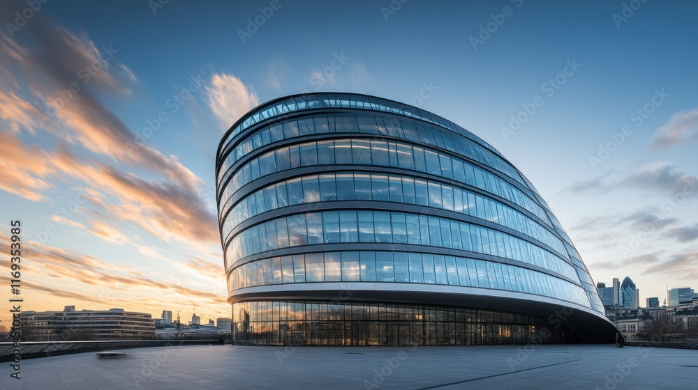 Obraz premium City Hall London at Sunrise: A Stunning Architectural Masterpiece