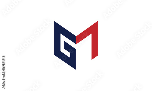 GM or MG initial vector logo design

