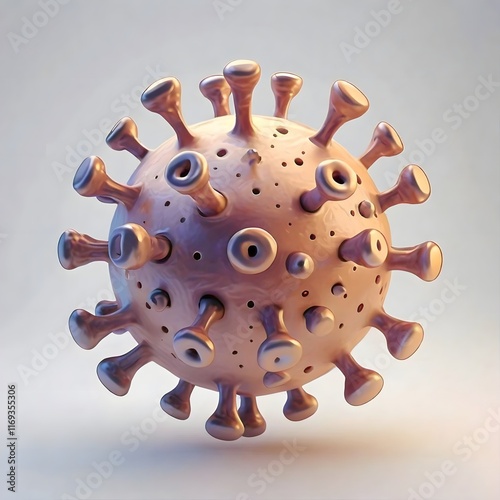 A virus a coronavirus with a round shape and numerous spike like projections extending from its surface photo