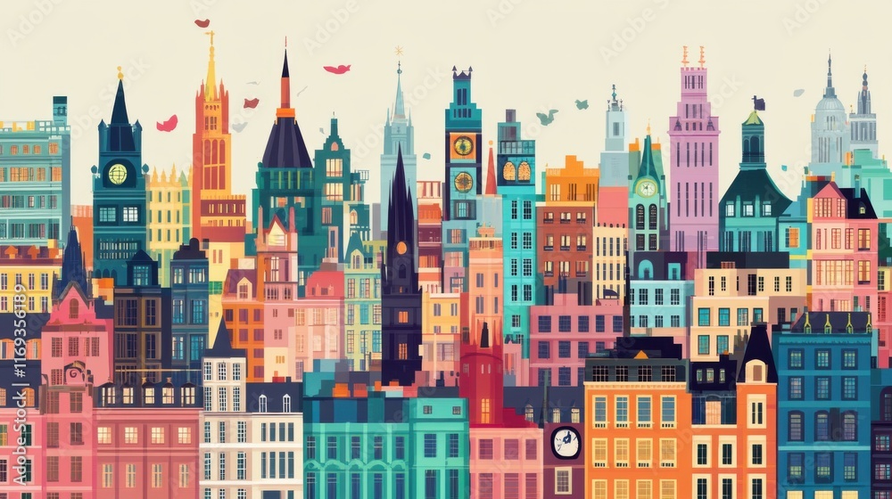 Fototapeta premium City guides highlight must-see locations.