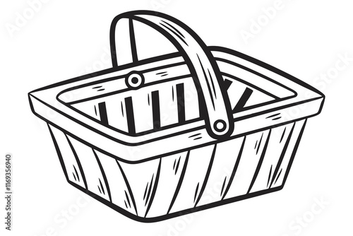 basket icon silhouette vector on a white background