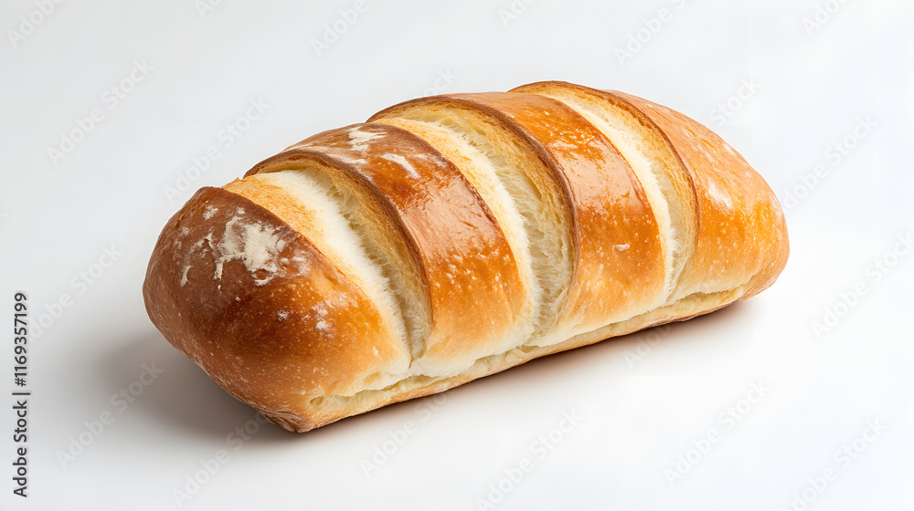 Golden Brown Crusty Loaf of Bread Sliced Golden Brown Crusty Loaf of Bread Sliced