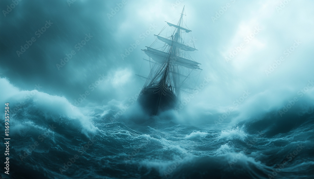 visual of a flying dutchman in stormy seas visual of a flying dutchman in stormy seas