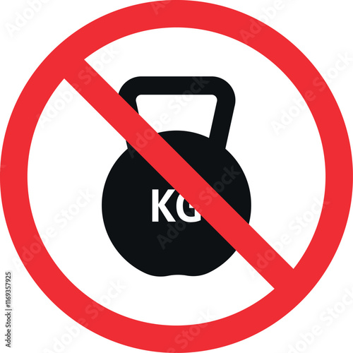 Heavy weight prohibited icon. Forbidden signs and symbols.