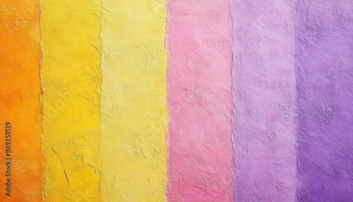 Vibrant Pastel Rainbow Wall Texture Abstract Colorful Background with Orange Yellow Pink and Purple
