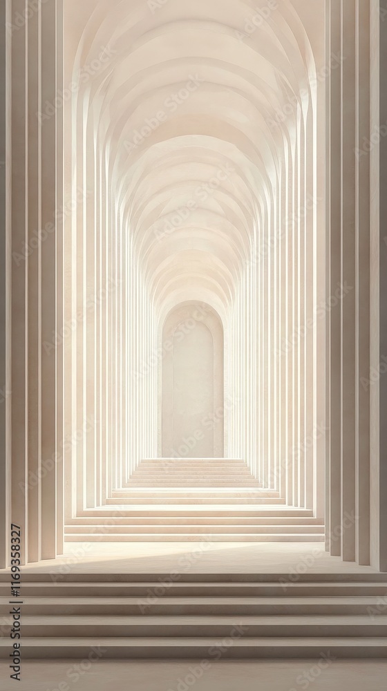 Serene Architectural Hallway: A Minimalist Perspective Serene Architectural Hallway: A Minimalist Perspective