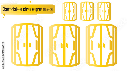 Closet vertical cobin solarium equipment icon vector