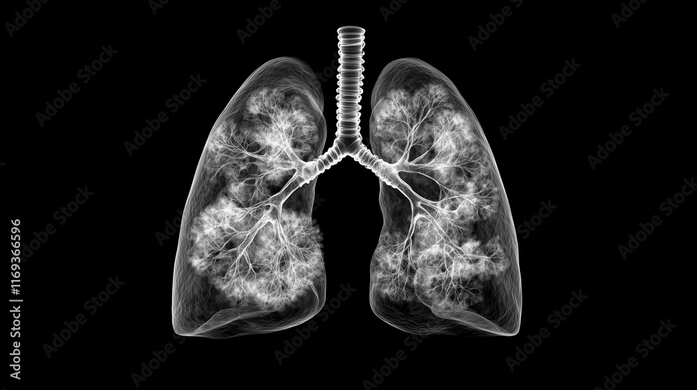 Lungs structure made with digital line, future medical concept, medical anatomy on black background, Lungs structure made with digital line, future medical concept, medical anatomy on black background,