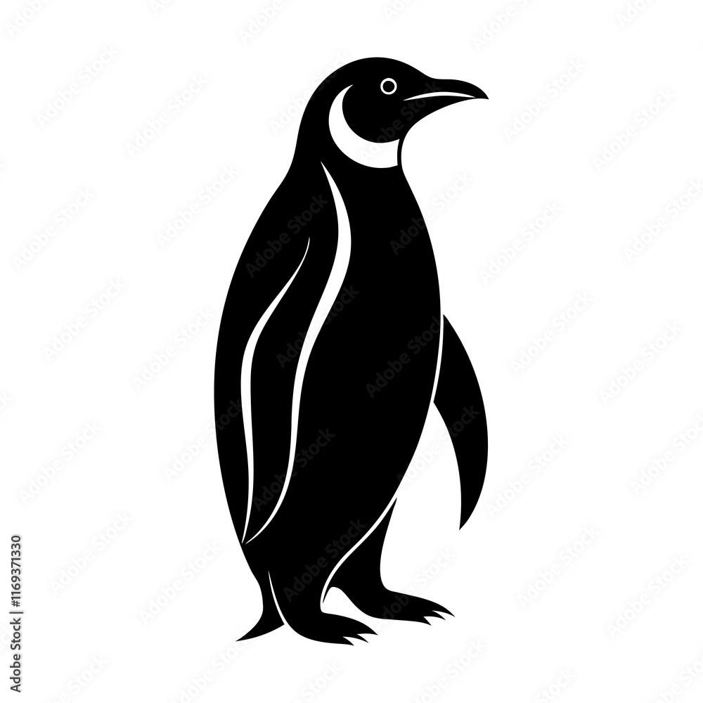 Naklejka premium Emperor Penguin Silhouette vector illustration