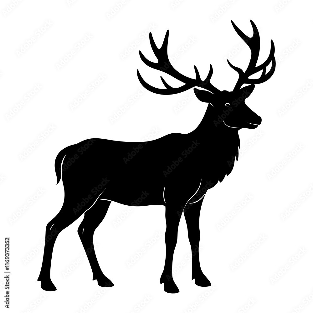 Elk Silhouette vector illustration Elk Silhouette vector illustration