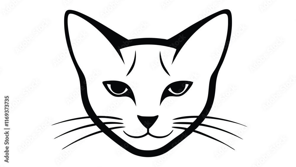 cat head silhouette vector illustration cat head silhouette vector illustration