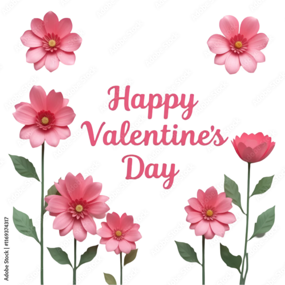 Naklejka premium Watercolor valentine's day background with pink roses