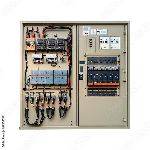 Automatic Transformer Control Panel isolated transparent background. High quality sharp and vivid image. photo