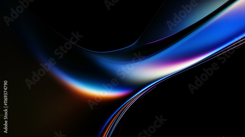 Abstract minimalist design, colorful glass shape, 3d render