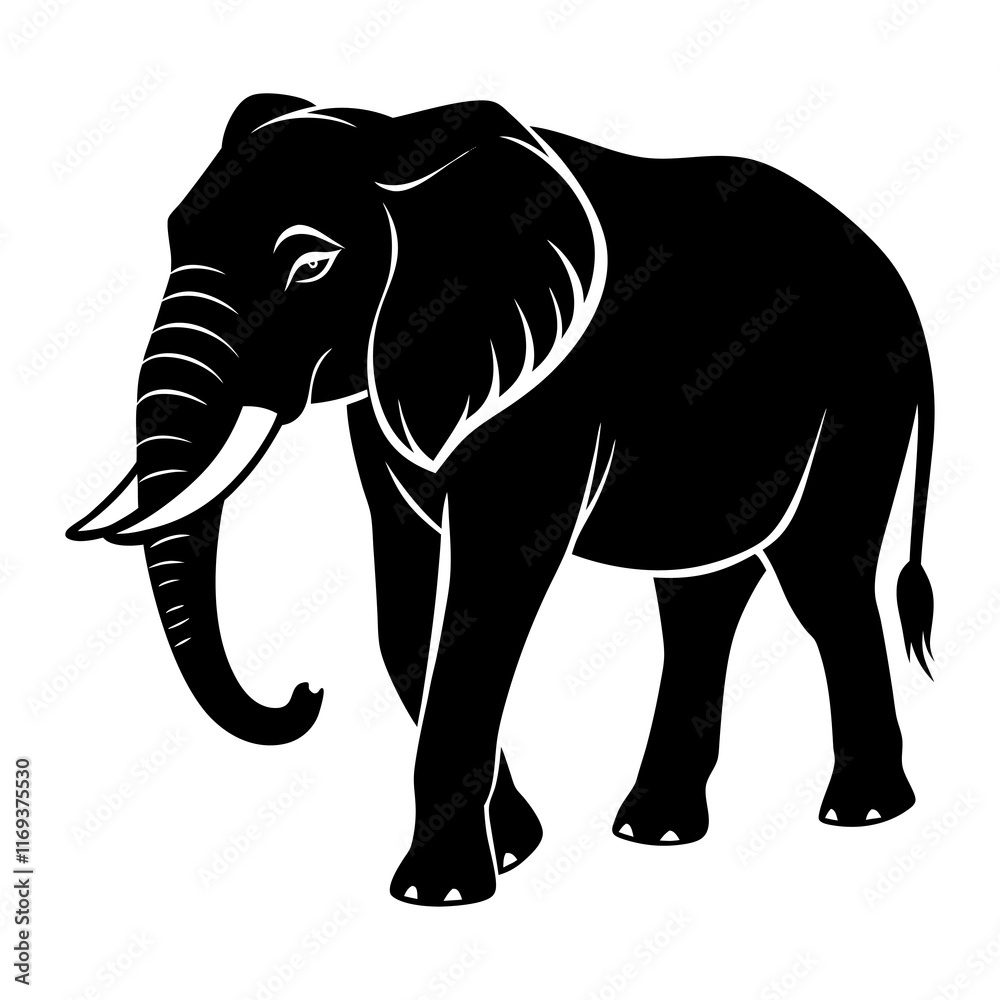 Obraz premium Elephant Silhouette vector illustration