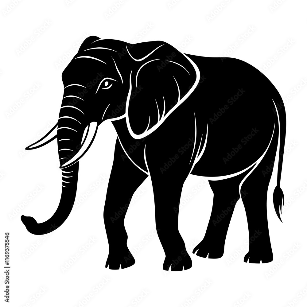 Fototapeta premium Elephant Silhouette vector illustration