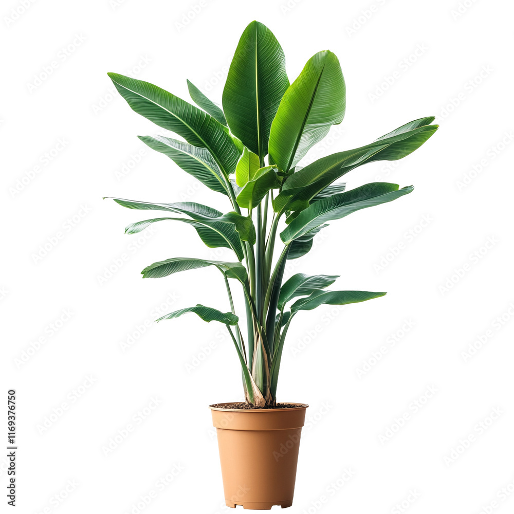 Plant in a pot isolated on transparent background