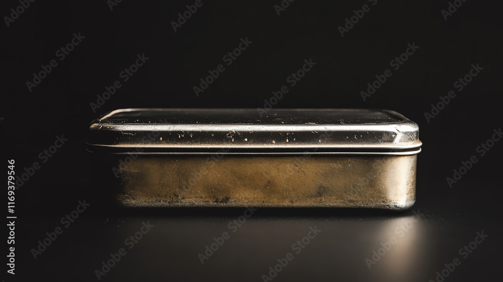 A modern metal tin container showcasing minimalist design and elegant simplicity. A modern metal tin container showcasing minimalist design and elegant simplicity.