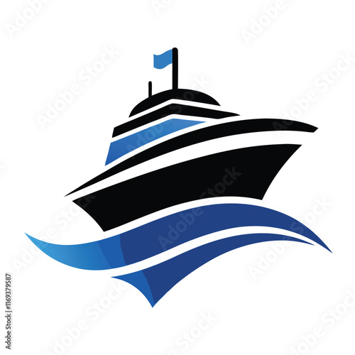 
Cruise Ship with ocean liner vector illustration 