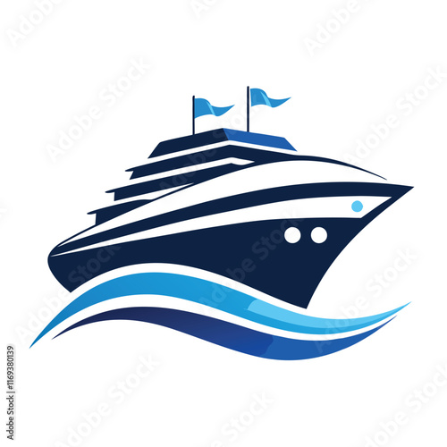 
Cruise Ship with ocean liner vector illustration 