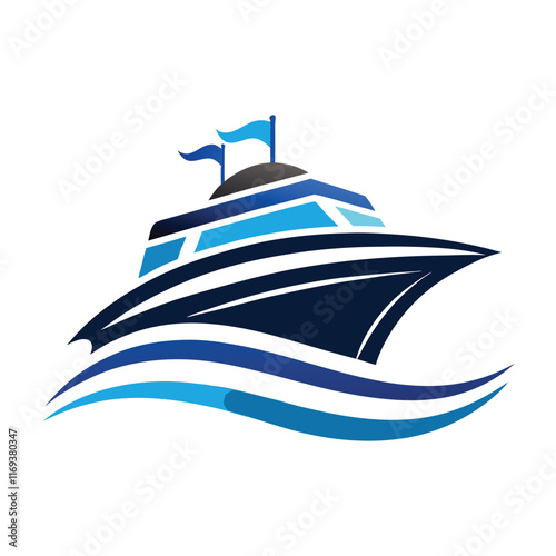 
Cruise Ship with ocean liner vector illustration 