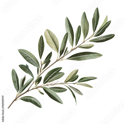 Olive branch isolated on transparent background