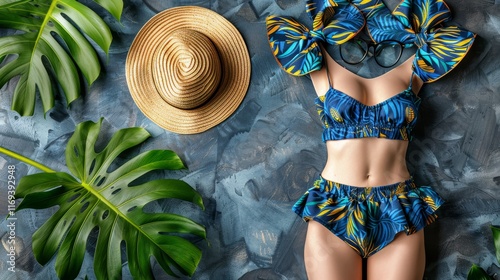 Stylish summer outfit flatlay featuring hat, sunglasses, and trendy shorts for warm weather vibes