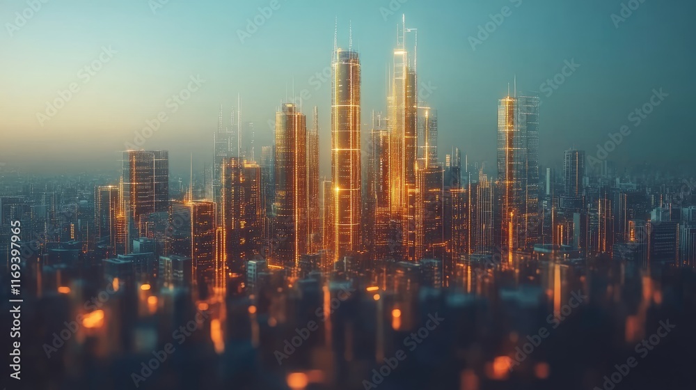 Futuristic cityscape with glowing skyscrapers at dusk. Ideal for sci-fi, cyberpunk, or tech-themed projects. Can be used as backgrounds, wallpapers, or in digital art. Futuristic cityscape with glowing skyscrapers at dusk. Ideal for sci-fi, cyberpunk, or tech-themed projects. Can be used as backgrounds, wallpapers, or in digital art.