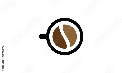 Coffee cub from above minimalistic logo design
