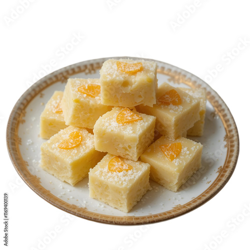 Coconut barfi or nariyal Burfi or barfee is a popular festival sweet from Maharashtra, India photo