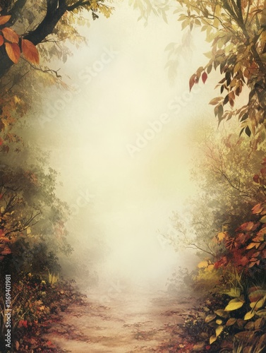 Autumnal Path Through Misty...