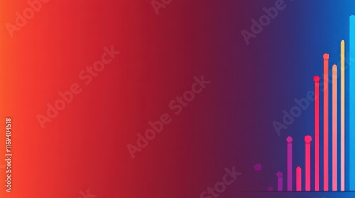 Vibrant Abstract Design Featuring Colorful Bars and Gradients Representing Growth, Progress, and Dynamic Movement in a Modern Artistic Style