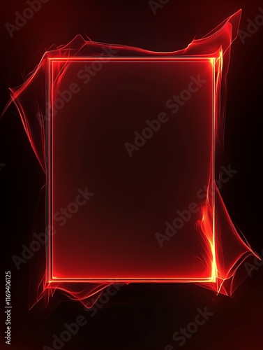 Abstract Red Glowing Square Frame Design photo