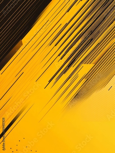 Abstract Yellow Black Diago...