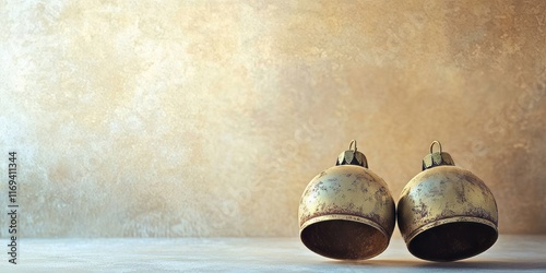Two antique gold Christmas ...