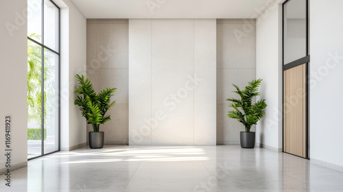 High empty hall in a modern house