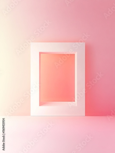 Minimalist Pink Room With W...