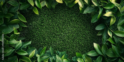 Lush Green Leaves Frame a P...
