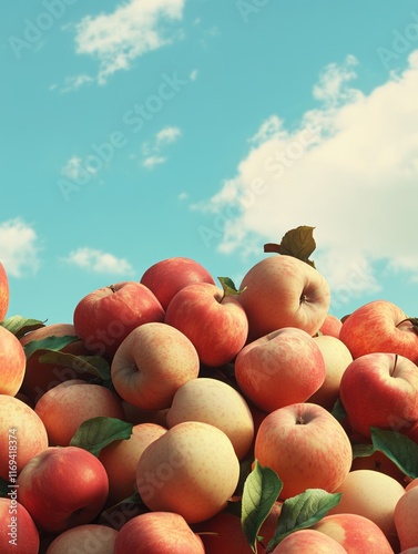 A Heap of Ripe Red Apples U...