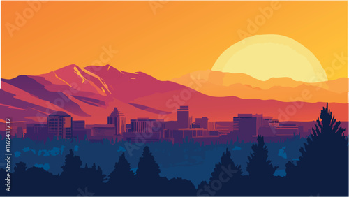 Boise's Urban Landscape Meets Nature.eps