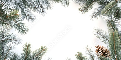 Snow covered pine branches ...