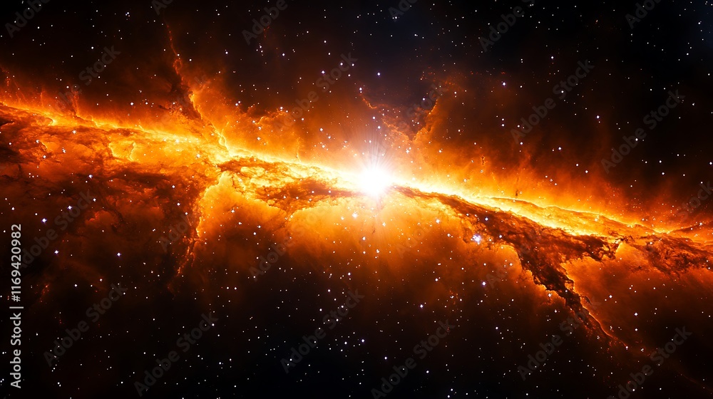 Fototapeta premium Realistic Night Sky Showcasing the Glowing Core of the Milky Way