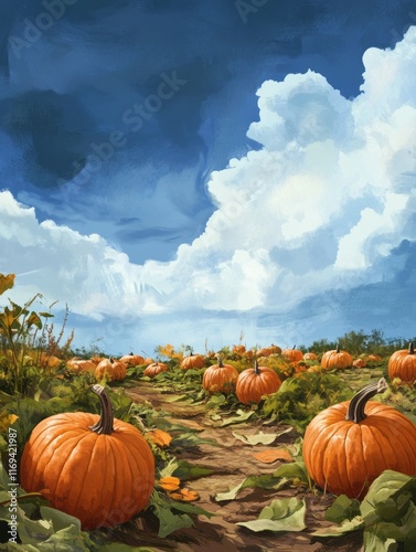 Autumn Pumpkin Patch Under ...
