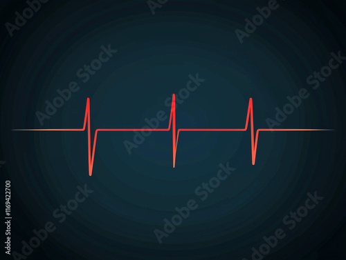 Heartbeat pulse flat icon, perfect for medical applications, showcasing the rhythm of the heart in a minimalistic style.