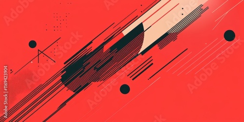 Abstract Red Background wit...